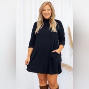Chic Soul Navy Long Sleeve Dress